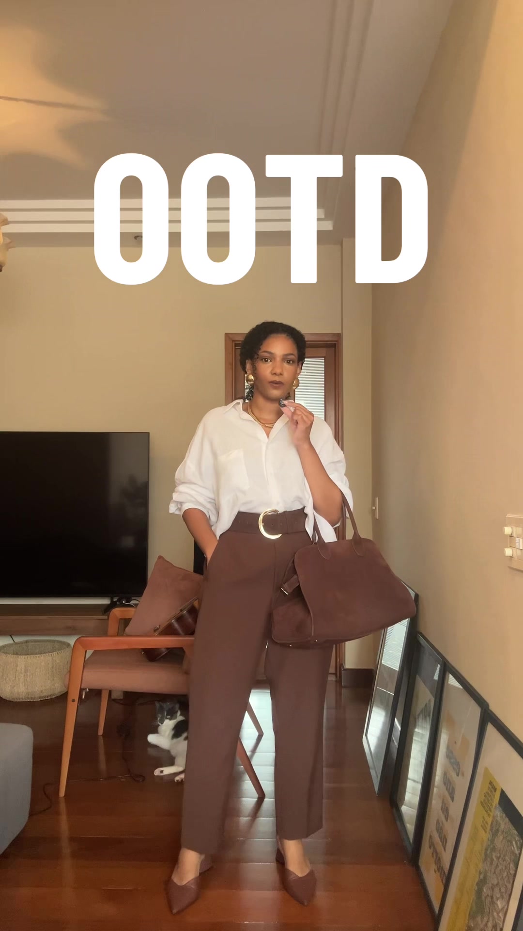 Marrom e branco com Zara